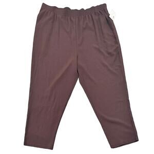 high waisted wide leg capri ankle length trousers petite plus  XXLarge w22 w24